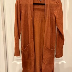 89th & Madison Rust Open Front Cardigan